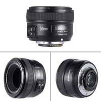 E-electronic YONGNUO YN 50mm YN50mm F1.8 Large Aperture Auto Focus Lens For Nikon D800 D300 D700 D3200 D3300 D5100 D5200 D5300 DSLR Camera For Canon Rebel T6 EOS 700D 750D 800D 5D Mark II IV 10D 1300D