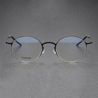 Denmark Titanium Screwless Korea Glasses Frames Optical Ultra-light Business Round Prescription Diopter Titanium Eyeglasses Men
