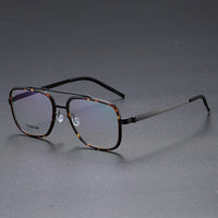 Optical Lenses Denmark Linde 9911 Titanium No Screw Korea Glasses Frames Optical Ultra-light Business Square Reading Glasses Men