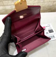 A-accessories NO.81223 11-9cm Women's Short Leather Card Holder Purse Zipper Buckle Elegant Clutch Wallet