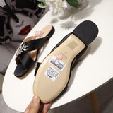 S-shoe MIU MIU New Women Casual Summer Flat Slippers Flip Flops Female Crystal Outside Shoes Girls Comfortable Woman Footwear