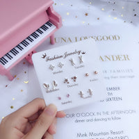 7 Pairs/set Of Simple One Week Earrings Set Fashion Earrings Combination Set Female Love Star Moon Flower Simple Cute Stud Earrings Jewelry