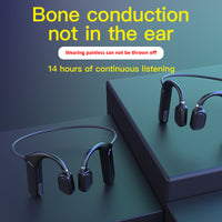 E-electronic MD04 Wireless Stereo Headset Bone Conduction Headphone Bluetooth 5.0 Noise Reduction Sport Music Earbuds Waterproof Earphone Bluetooth Headphone Black Technology Open Ear Wireless Headphone Sports Waterproof Earphone Handsfree Mic