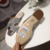 S-shoe MIU MIU New Women Casual Summer Flat Slippers Flip Flops Female Crystal Outside Shoes Girls Comfortable Woman Footwear