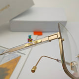 S-sunglasses t.h.e w.i.z & t.h.e o.w.n.e.r Oversized Square Gradient Mirror lens Rimless Sunglasses