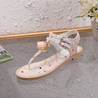 S-shoe Women's sandals Flat Thong Sandals Beach Bohemia Shoes Ankle Buckle for Women