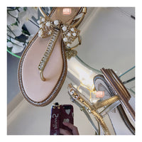 S-shoe R.e.n.e C.a.o.v.i.l.l.a Women's Beaded Flat Sandals Pearl Beach Toe Ring Casual Bohemia Summer Sandals