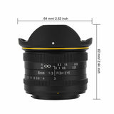 E-Electronic KamLan 8MM F3.0 Wide-angle fixed focus APS-C frame mirrorless lens Manual Wide Angle Fisheye Lens for Sony Canan Fuji DSLR Camera DSLR Camera Fisheye Lens Wide Angle Fisheye Lens
