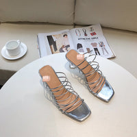 S-shoe R.E.J.I.N.A P.Y.O Polished Crisscrossed High Heel Sandal Open Toe Ankle-Strap Dress Platform Sandal