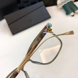 S-sunglasses New Dior CD0362 Women's Plastic Brown Half Frame Eyeglass Frames Glasses