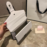 M-Handbag GUCCI 20cm Ladies Vintage Printing Wide Shoulder Strap Messenger Bag Small Square Bag