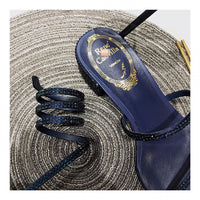 S-shoe R.e.n.e C.a.o.v.i.l.l.a Womens Chunky Block Low Mid Heel Lace Up Strappy Sandal Faux Suede Shoes