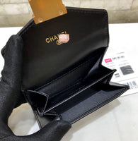 A-accessories NO.81223 11-9cm Women's Short Leather Card Holder Purse Zipper Buckle Elegant Clutch Wallet