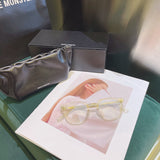 S-sunglasses G monster Unisex Reading Glasses For Lutto Round Reading Ultralight Resin Clear HD Lens Presbyopic Hyperopia Eyeglasses Transparent Retro Computer Anti-Blue lens Eyewear