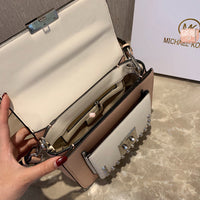 M-Handbag M.K 23-16cm Women Designer Rivet Shoulder Bag Ladies Top Handle Clutches Handbags Purse