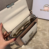 M-Handbag M.K 23-16cm Women Designer Rivet Shoulder Bag Ladies Top Handle Clutches Handbags Purse