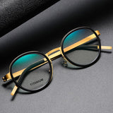 Eyeglass Frame Denmark Linde 9752 Titanium No Screw Korea Round Glasses Frames Optical Ultra-light Business For Men Women