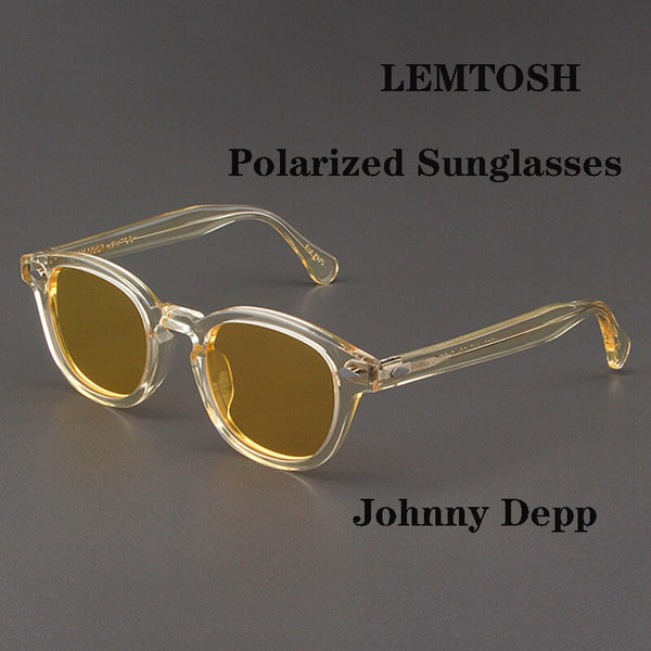 Johnny Depp Polarized Sunglasses Men Women Luxury Brand Lemtosh Sun Glasses Vintage Acetate Frame Driver Shade