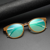 Round Denmark Linde 1818 Titanium No Screw Korea Glasses Frames Optical Ultra-light Business Rtro Optical Lenses Frames Man