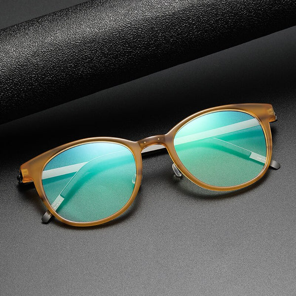 Round Denmark Linde 1818 Titanium No Screw Korea Glasses Frames Optical Ultra-light Business Rtro Optical Lenses Frames Man