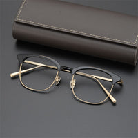 D7216 Handmade Titanium Acetate Optical Eyeglasses Frame  For Men and Women Fashion Retro Myopia Glasses Glasses