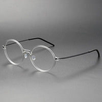 Fashion Denmark Titanium No Screw Korea Glasses 6523 Frames Optical Ultra-light Business Round Prescription Diopter Eyeglasses