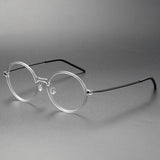 Fashion Denmark Titanium No Screw Korea Glasses 6523 Frames Optical Ultra-light Business Round Prescription Diopter Eyeglasses