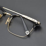 PM30013 Business titanium alloy Men Women Frame Glasses  myopia  prescription retro half frame, flat mirror