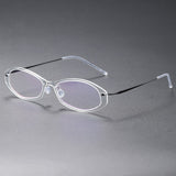 Men's Glasses Oval Denmark Linde 6509 Titanium No Screw Korea Glasses Frames Optical Ultra-light Women Lens