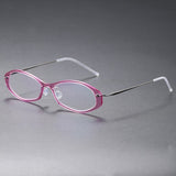 Men's Glasses Oval Denmark Linde 6509 Titanium No Screw Korea Glasses Frames Optical Ultra-light Women Lens