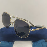 2022 Aesthetic Chain Personality Sunglasses For Women Square Brand Designer Fashion Summer Shades Girls For Sun Glasses UV400