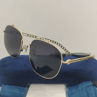 2022 Aesthetic Chain Personality Sunglasses For Women Square Brand Designer Fashion Summer Shades Girls For Sun Glasses UV400