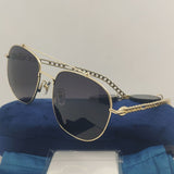 2022 Aesthetic Chain Personality Sunglasses For Women Square Brand Designer Fashion Summer Shades Girls For Sun Glasses UV400