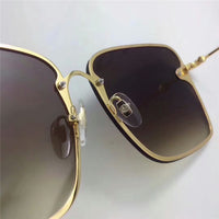 S-sunglasses gucci Oversized Square GG 2200 Gradient Mirror lens Rimless Sunglasses for Gucc i sunglasses