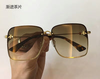 S-sunglasses gucci Oversized Square GG 2200 Gradient Mirror lens Rimless Sunglasses for Gucc i sunglasses