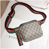 L-package Women's Canvas Designer PU Waist Purse Belt Bag Fashion Personality Messenger Chest Bag