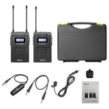 E-electronic XINPU New BOYA BY-WM8 Pro-K1/K2 UHF Wireless Microphone (Transmitter+Receiver) 48 Channels Lapel Mic System with LCD Screen for DSLR Camera Camcorder iPhone Samsung Youtube Street Interview Livesteam Vblog