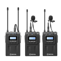 E-electronic XINPU New BOYA BY-WM8 Pro-K1/K2 UHF Wireless Microphone (Transmitter+Receiver) 48 Channels Lapel Mic System with LCD Screen for DSLR Camera Camcorder iPhone Samsung Youtube Street Interview Livesteam Vblog