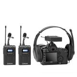 E-electronic XINPU New BOYA BY-WM8 Pro-K1/K2 UHF Wireless Microphone (Transmitter+Receiver) 48 Channels Lapel Mic System with LCD Screen for DSLR Camera Camcorder iPhone Samsung Youtube Street Interview Livesteam Vblog