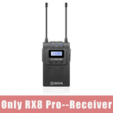 E-electronic XINPU New BOYA BY-WM8 Pro-K1/K2 UHF Wireless Microphone (Transmitter+Receiver) 48 Channels Lapel Mic System with LCD Screen for DSLR Camera Camcorder iPhone Samsung Youtube Street Interview Livesteam Vblog