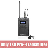 E-electronic XINPU New BOYA BY-WM8 Pro-K1/K2 UHF Wireless Microphone (Transmitter+Receiver) 48 Channels Lapel Mic System with LCD Screen for DSLR Camera Camcorder iPhone Samsung Youtube Street Interview Livesteam Vblog