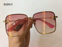 S-sunglasses gucci Oversized Square GG 2200 Gradient Mirror lens Rimless Sunglasses for Gucc i sunglasses
