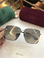 S-sunglasses gucci Oversized Square GG 2200 Gradient Mirror lens Rimless Sunglasses for Gucc i sunglasses