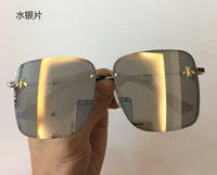 S-sunglasses gucci Oversized Square GG 2200 Gradient Mirror lens Rimless Sunglasses for Gucc i sunglasses