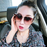 S-sunglasses gucci Oversized Square GG 2200 Gradient Mirror lens Rimless Sunglasses for Gucc i sunglasses