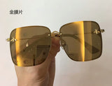 S-sunglasses gucci Oversized Square GG 2200 Gradient Mirror lens Rimless Sunglasses for Gucc i sunglasses