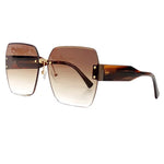 Fashion Sunglasses Ladies Luxury Frameless Design Gradient Lens Ladies Square Sunglasses Wide-Leg Luxury Ladies Glasses