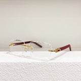 Luxury style sunglass seaside photo trend sunglasses super good looking square polygon cutting frameless glasses brand designe