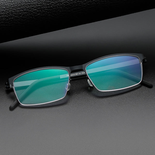 High quality 7046 Denmark Titanium No Screw Korea Glasses Frames Optical Ultra-light Business Square Glasses Frames