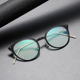 Men's Glasses Frame 6548 Denmark Titanium No Screw Korea Glasses Frames Optical Ultra-light Business Round Frame Glasses